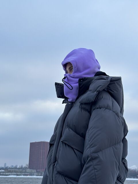 Капор з флісу Lilac