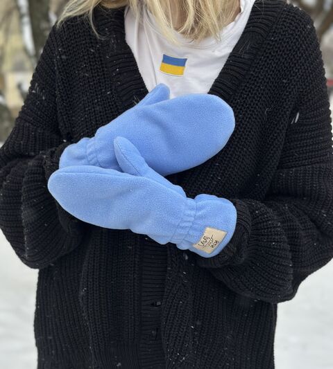 Рукавички з флісу Blue