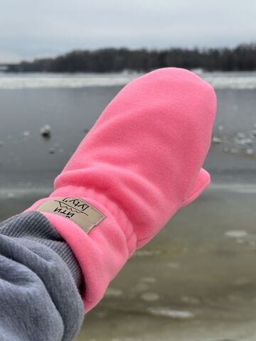 Рукавички з флісу Pink neon