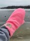 Fleece gloves Pink neon