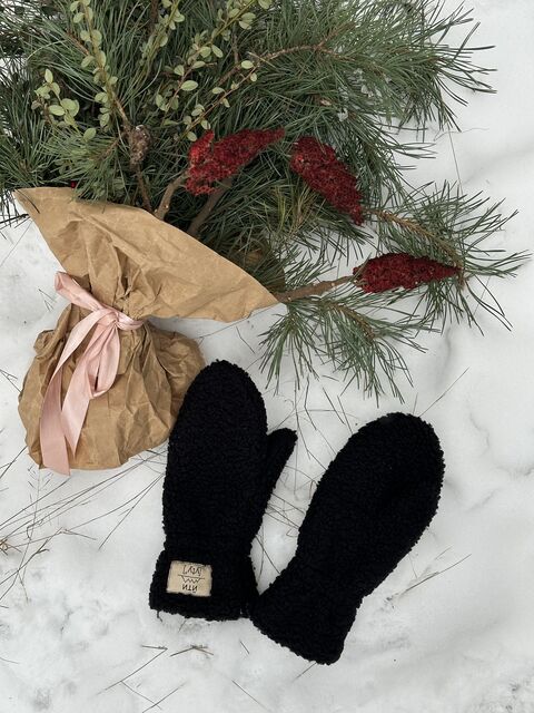 Чорні рукавички Тедді