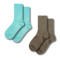 A set of wool socks mocha+turquoise