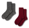 A set of wool socks gray melange + burgundy