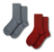 Set of wool socks gray-blue + dark red
