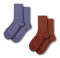 Set of wool socks in a terracotta + lilac
