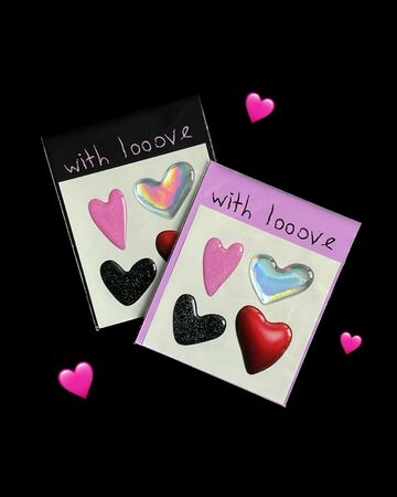 A set of three-dimensional stickers of the Heart