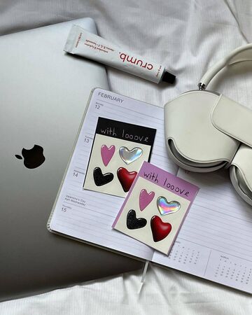 A set of three-dimensional stickers of the Heart