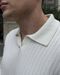 Milk knitted long sleeve polo shirt