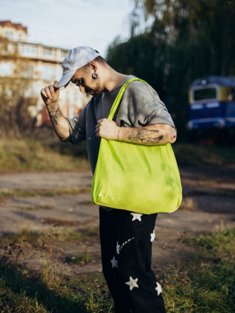 Шопер з перероблених пластикових пляшок lime