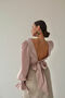 Pink linen blouse with an open back