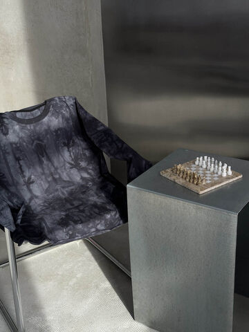 Чорний лонгслів Tie Dye