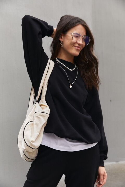Black sweatshirt without insulation