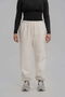 Cotton joggers with lacing milky