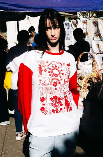 Лонгслів Весна червоні рукава