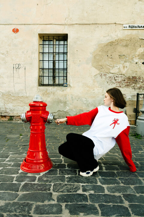 Small Imp Longsleeve with red sleeves