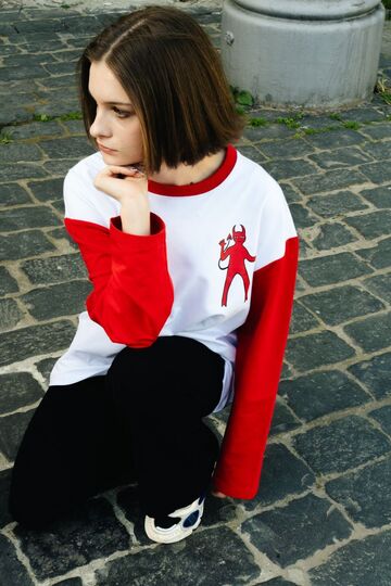 Small Imp Longsleeve with red sleeves