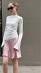 Satin mini skirt Ash Pink