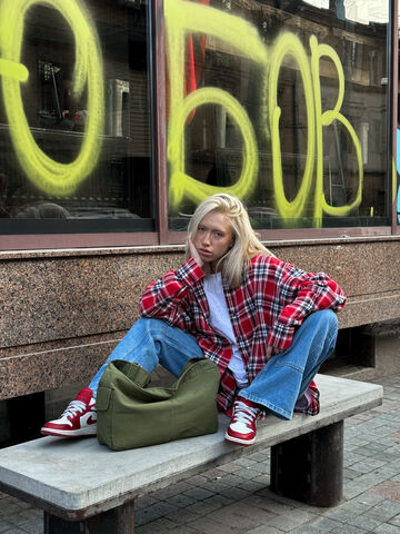 Fluffy bag regular khaki