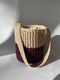 Bucket bag in wine-straw color