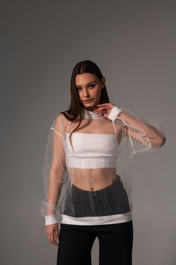 White mesh blouse