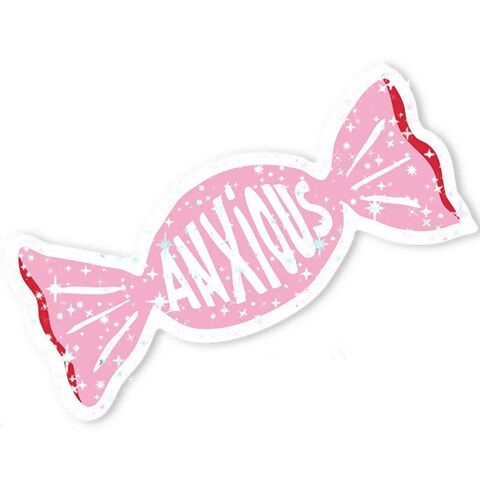 Anxious sticker with glitter