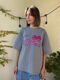 T-shirt "Pink Cat" Grey