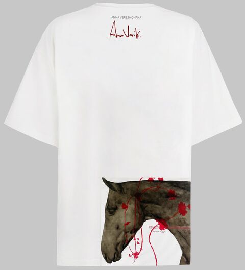 White T-shirt Horses