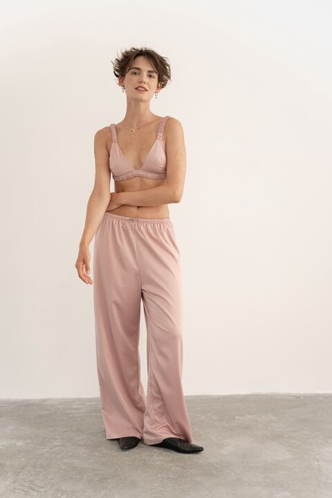 Satin pants Ash Pink