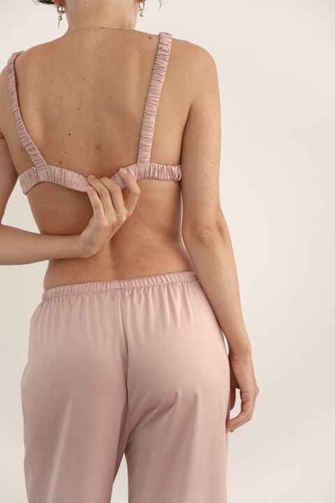 Satin pants Ash Pink