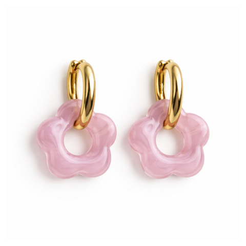 Яскраво-рожеві сережки Daisy