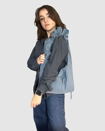 Crossbody bag blue waterproof raincoat fabric