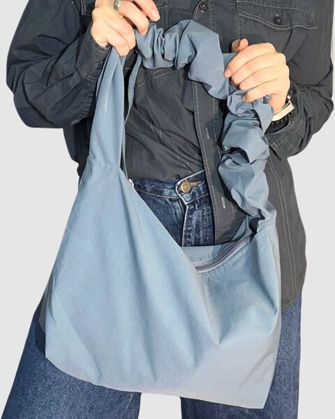 Crossbody bag blue waterproof raincoat fabric