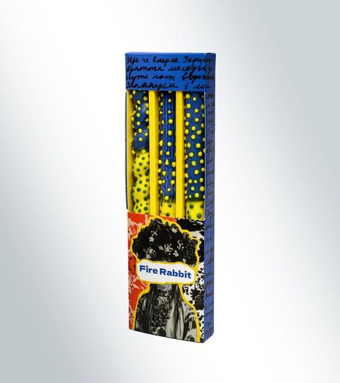 Набір свічок Dotted Dark Blue / Yellow