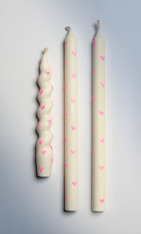 Set of candles Love is love Pink hearts