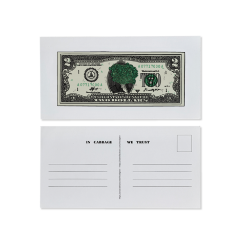 Postcard with Cabbage Dollars "2$"
