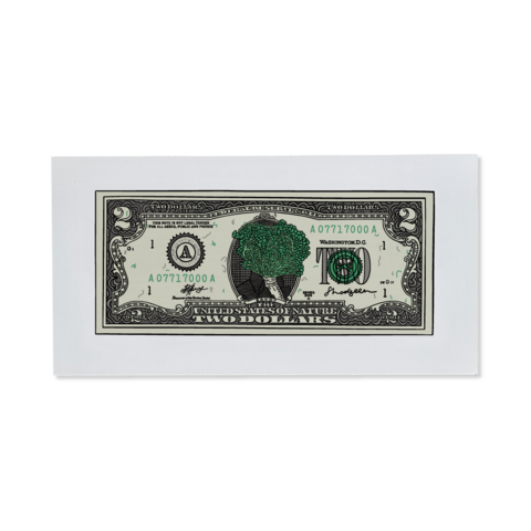 Postcard with Cabbage Dollars "2$"