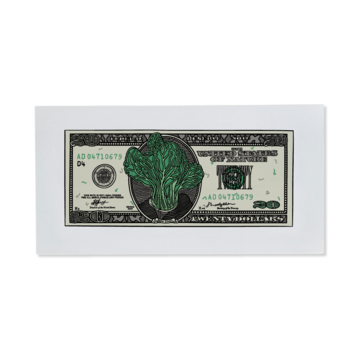 Postcard with Cabbage Dollars "20$"