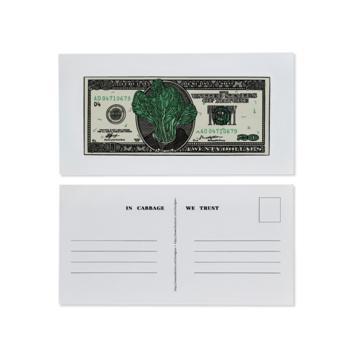 Postcard with Cabbage Dollars "20$"