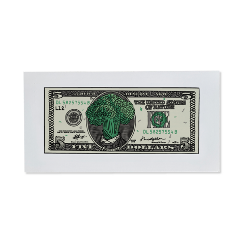 Postcard with Cabbage Dollars "5$"