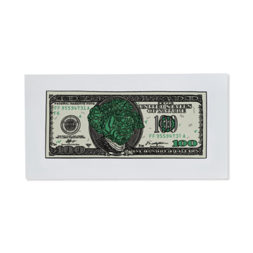 Postcard with Cabbage Dollars "100$"