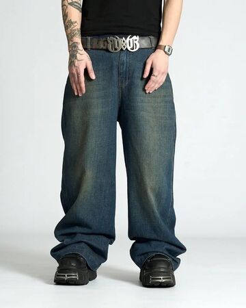 Oversized Skater Jeans in Dark Blue