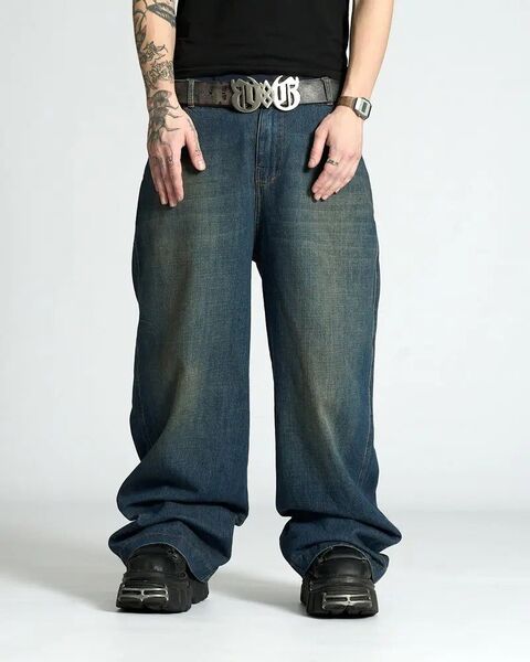 Oversized Skater Jeans in Dark Blue