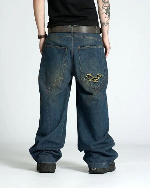Oversized Skater Jeans in Dark Blue