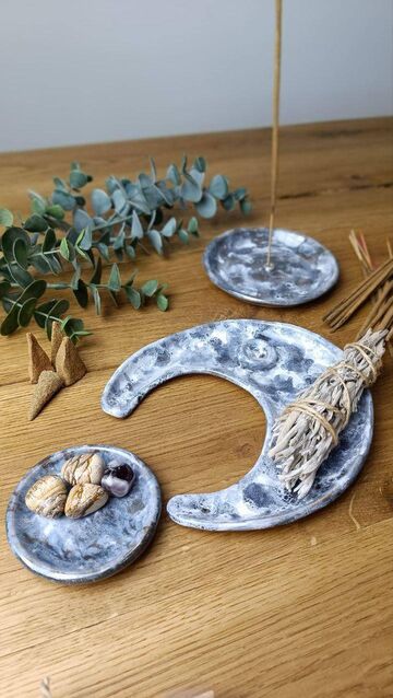Grey Moon with Incense Hole