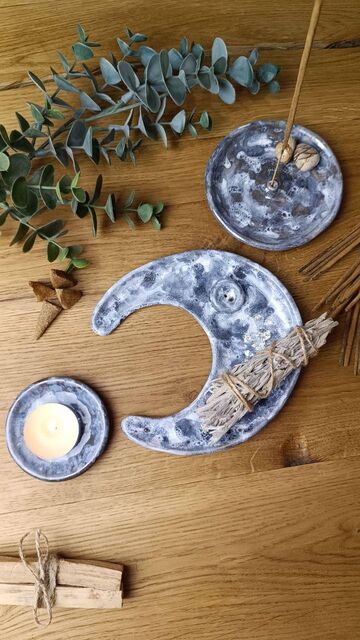 Grey Moon with Incense Hole