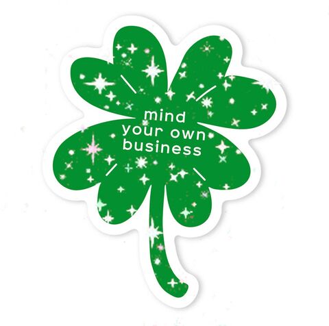 Sticker Clover with glitter