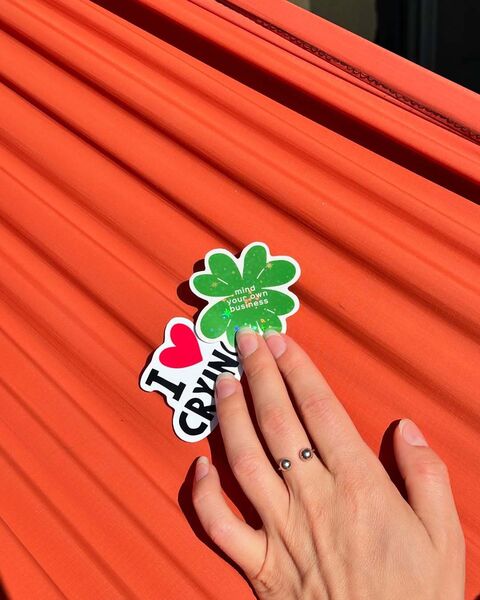 Sticker Clover with glitter