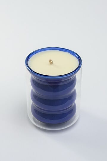 Glass Jar Candle Blue