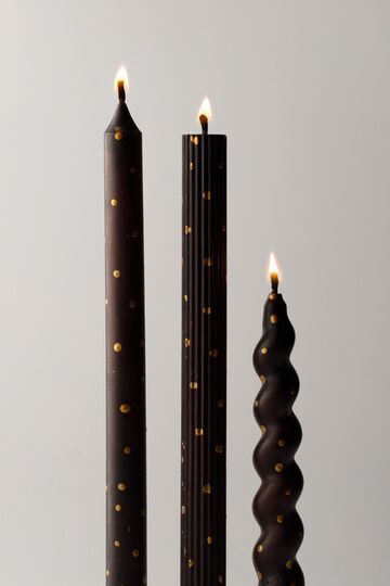 Набір свічок Gold Dot Taper Candles Black