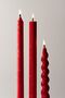 Gold Dot Taper Candles Red